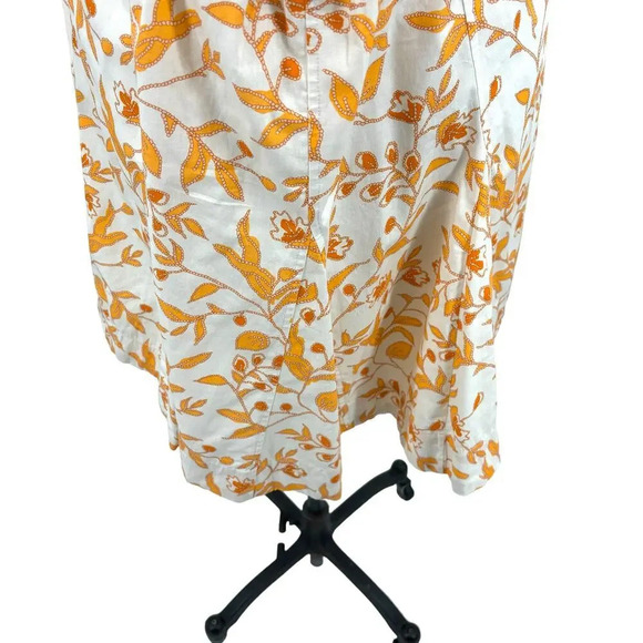 Anthropologie Maeve Sweetheart Mini Dress Floral Print Cream Orange Size XL - Picture 11 of 14